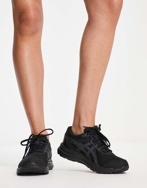 Asics black hot sale trainers womens