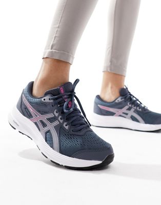 Asics Gel-Contend 9 neutral running trainers in charcoal - ASOS Price Checker