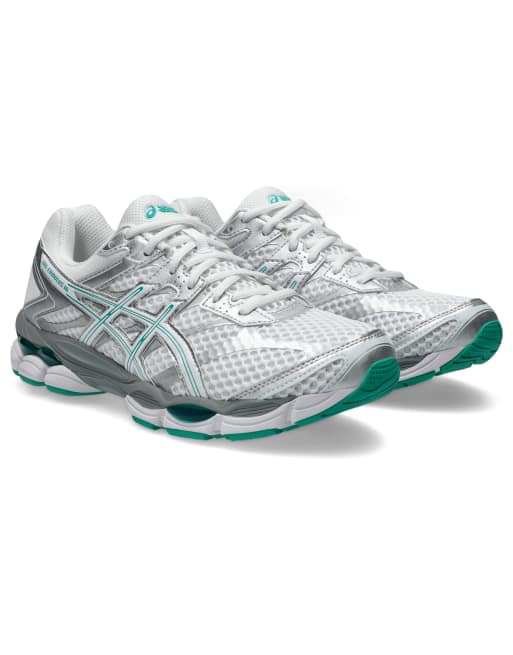 Asics Gel-Cumulus 16 i hvid, sølv og grøn, 2 af 4
