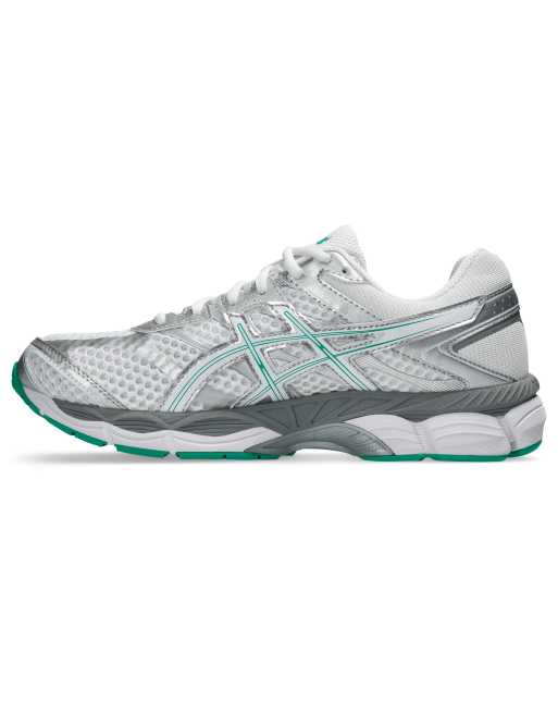 Asics Gel-Cumulus 16 i hvid, sølv og grøn, 4 af 4