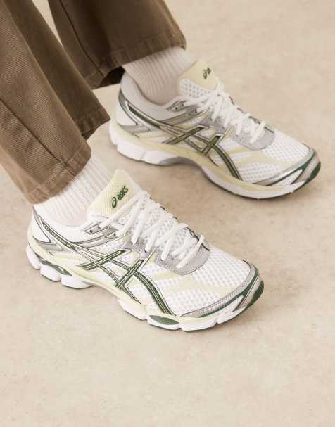 Asics Gel-Cumulus 16 trainers in white and green - view 1
