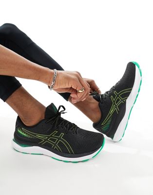 Asics Gel-Cumulus 24 neutral running trainers in black and green