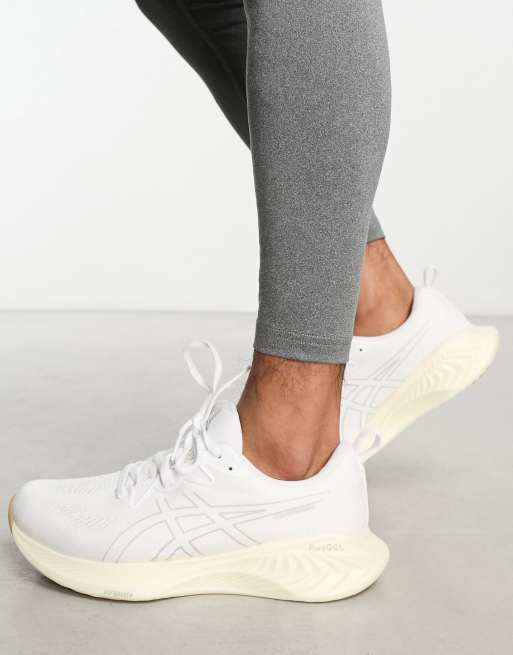 White running on sale shoes asics