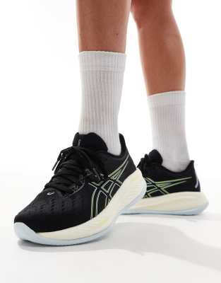 asics - gel-cumulus 26 neutral - svarta och gula löparskor-svart/a
