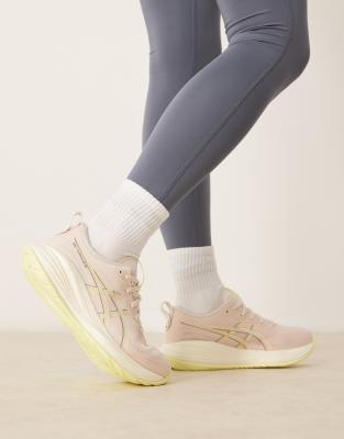 Asics - Gel-cumulus 27 - Lauf-Sneaker in Mineralbeige und Huddle-Gelb-Weiß