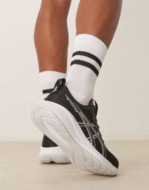 Asics Gel-Cumulus 27 running trainers in black and white, 5 of 5