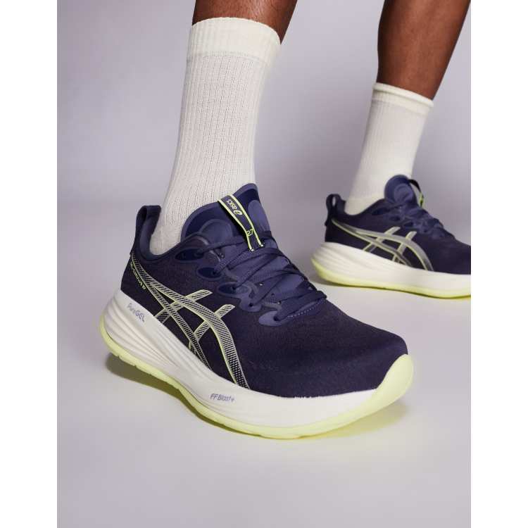 Asics Gel-Cumulus 27 running trainers in indigo fog and lucid