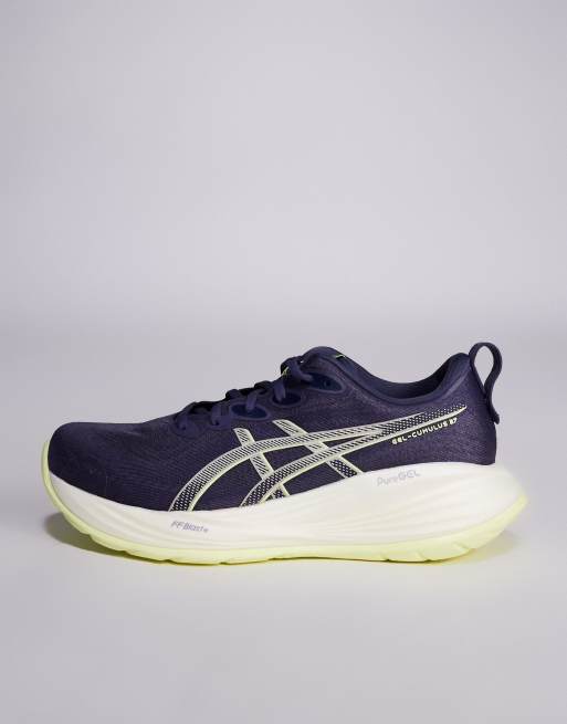 Asics Gel-Cumulus 27 running trainers in indigo fog and lucid