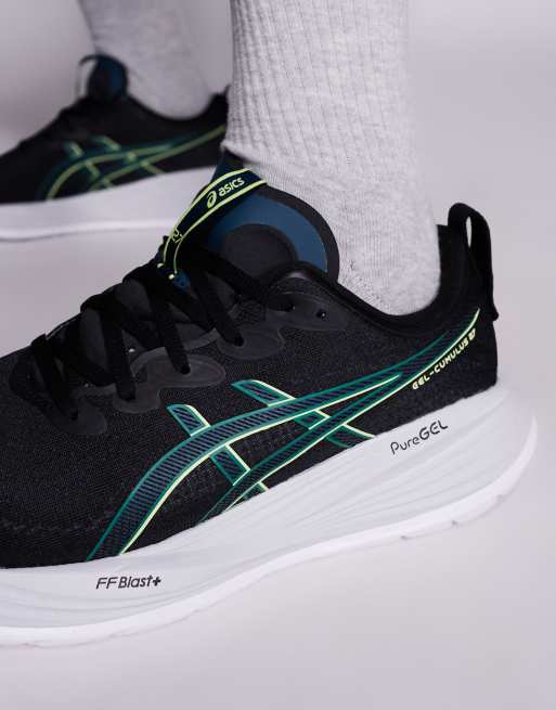 Asics – Gel-Cumulus 27 – Svarta och gula löparskor, 3 av 5