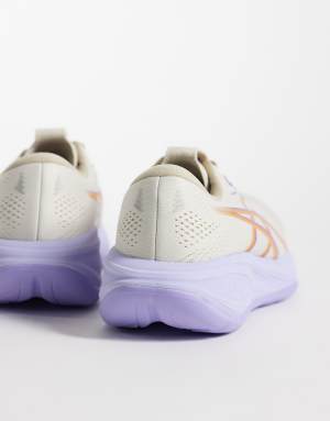 Asics Gel Cumulus 28 running trainers in oatmeal and lilac