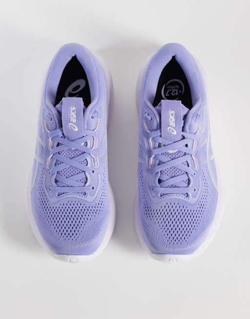 Asics Gel-Cumulus 28 trainers running in purple, 2 of 5