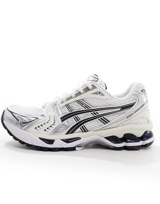 Asics Gel Kayano 14 Baskets Blanc argente et bleu marine
