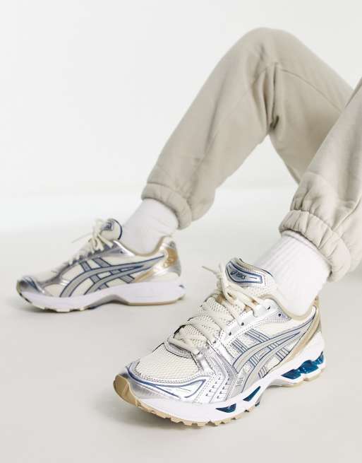 Asics – Gel-Kayano 14 – Kremowo-srebrne buty sportowe, 4 z 4