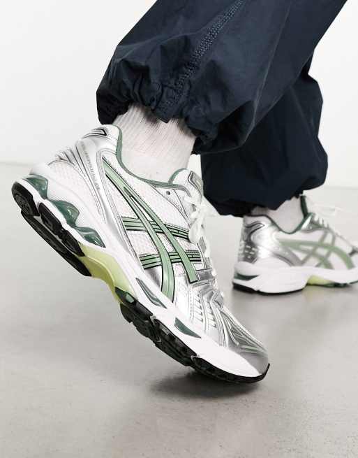 Asics Gel Kayano 14 Laufschuhe in Silber und Minzgrun ASOS