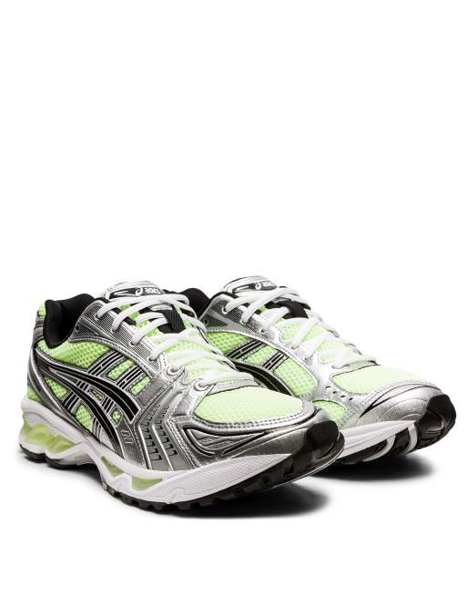 Asics Gel-Kayano 14 sneakers in silver and green