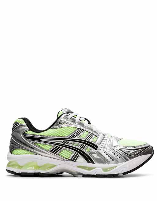 Asics Gel-Kayano 14 sneakers in silver and green