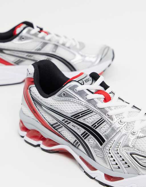 Asics - Gel Kayano 14 - Sneakers in zilver en rood, 3 van 4