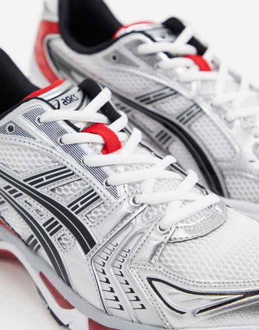 Asics - Gel Kayano 14 - Sneakers in zilver en rood, 4 van 4