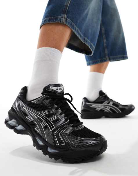Asics Gel-Kayano 14 trainers in black and silver - view 1