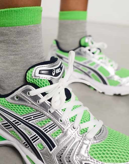 Asics Gel Kayano 14 trainers in green and silver ASOS