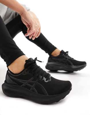 Buy Asics Gel Kayano 30 stability running trainers in all black in Seychelles discount voucher