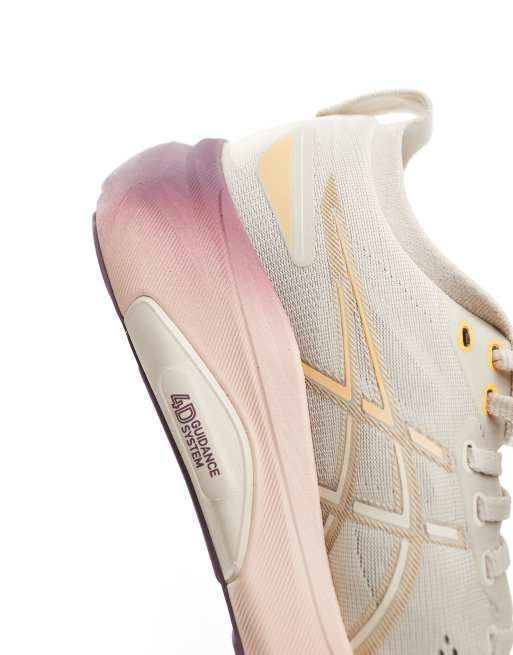 Asics Gel Kayano 31 Stabilitats Laufsneaker in WollweiB und Rosa