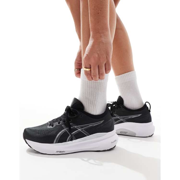 Asics – Gel-Kayano 31 Stability – Czarno-srebrne buty sportowe do