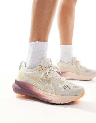 Asics Gel-Kayano 31 stability running trainers in off white and pink