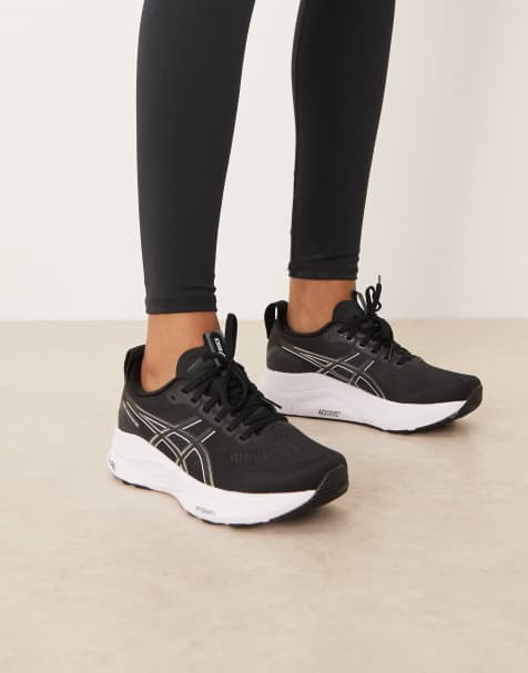Asics Gel-Kayano 32 running trainers in black and white - view 1