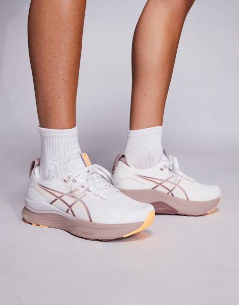 Asics Gel-Kayano 32 running trainers in white and orange - view 1