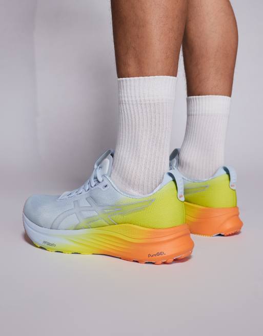 Asics - Gel-Kayano 32 - Sunny Sizzle - Sneakers in lichtblauw en citroengeel, 5 van 5