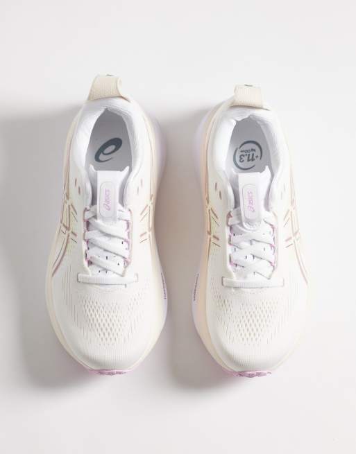 ASICS Gel-Kayano 33 baskets de running blanches et lilas brumeux, 2 de 5