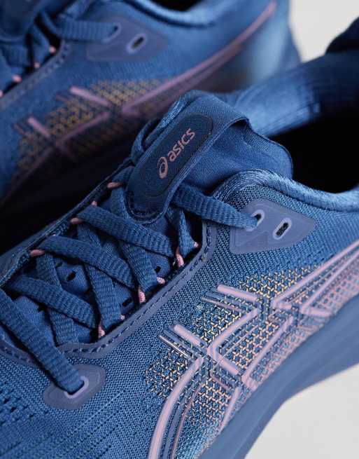 ASICS Gel-Kayano 33 baskets de running en violet foncé et bleu, 4 de 5