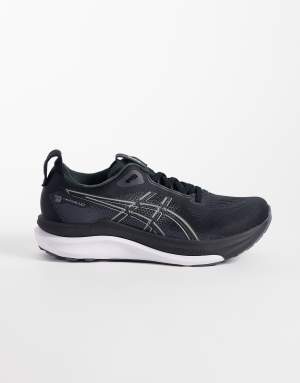 Asics Gel-Kayano 33 running trainers in black and white