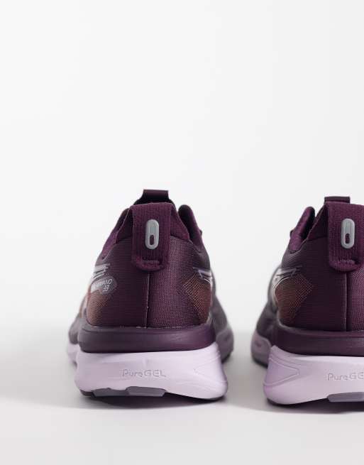 Asics Gel-Kayano 33 running trainers in burgundy and lilac, 2 of 5