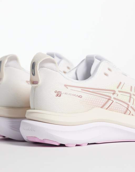 ASICS Gel-Kayano 33 sneakers da corsa bianche e lilla tenue, 3 di 5