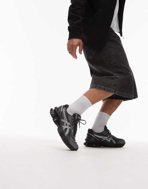 Asics Gel-Kinetic Fluent trainers in black and pure silver - view 1
