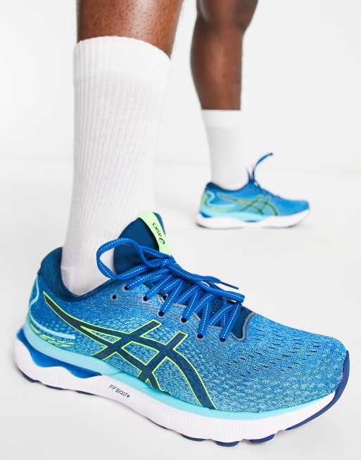 Asics bleu shop et vert