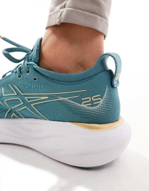 Asics gel-kayano 25 (d) womens gold black outlet blue