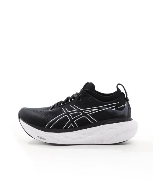 Asics – Gel-Nimbus 25 – Svarta och vita löparskor, 2 av 5