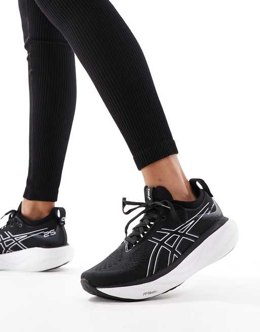 Asics – Gel-Nimbus 25 – Svarta och vita löparskor, 5 av 5