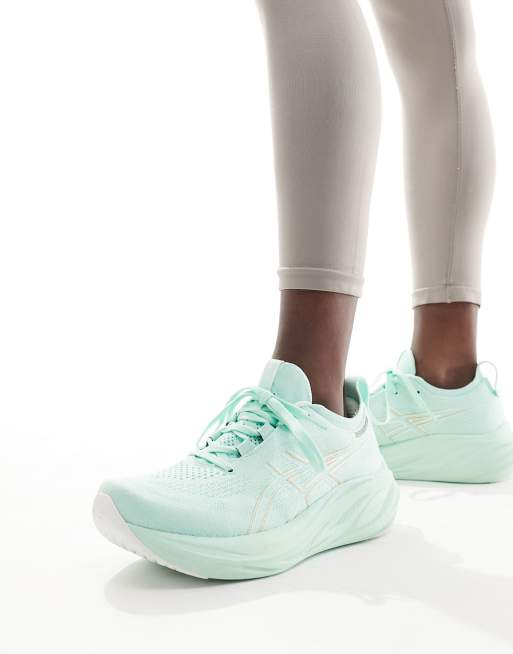 Asics - Gel-Nimbus 26 - Hardloopshoenen in mint tint en licht mint