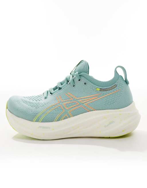 Asics - Gel-Nimbus 26 Neutral - Hardloopschoenen in blauw en geel, 2 van 5