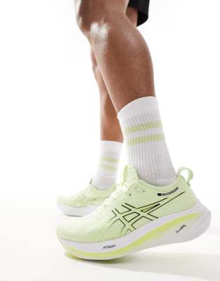 asics - gel-nimbus 26 neutral - limegröna löparskor-grön/a