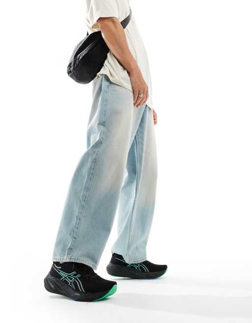 Asics Gel-Nimbus 26 neutral running trainers in black and green ASOS - Main Image