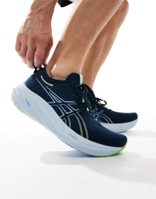 Asics Gel ASICS Gel Kayano 28 1012B047 700 Nimbus 26 neutral running trainers in french blue and electric lime ClassicfuncenterShops