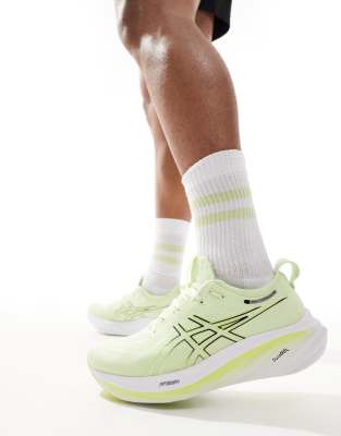 Asics Gel-Nimbus 26 neutral running trainers in lime green