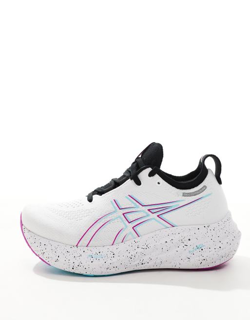 Asics Gel Nimbus 26 Neutrale Laufschuhe in WeiB und Rosa ASOS