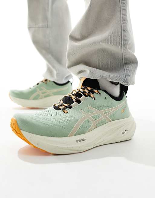 Asics Gel Nimbus 26 TR neutral trail running trainers in green and fellow yellow ASOS