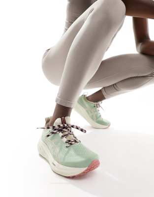 Asics Gel-Nimbus 26 Tr Trail Running Trainers In Green And Rose Rouge